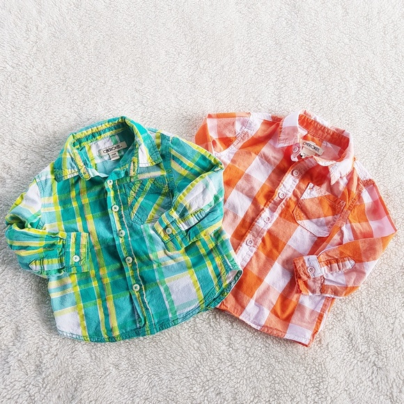 Cherokee Other - BOGO 2 Cherokee Plaid Button Down Shirts 18m
